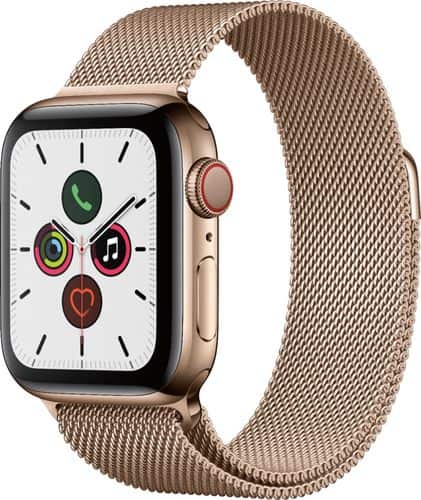 Apple Watch Series 5 (GPS + Cellular) 40mm Gold Stainless Steel Case with Gold Milanese Loop - Gold Stainless Steel