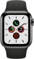 Alt View Zoom 11. Apple Watch Series 5 (GPS + Cellular) 40mm Space Black Stainless Steel Case with Black Sport Band - Space Black Stainless Steel.