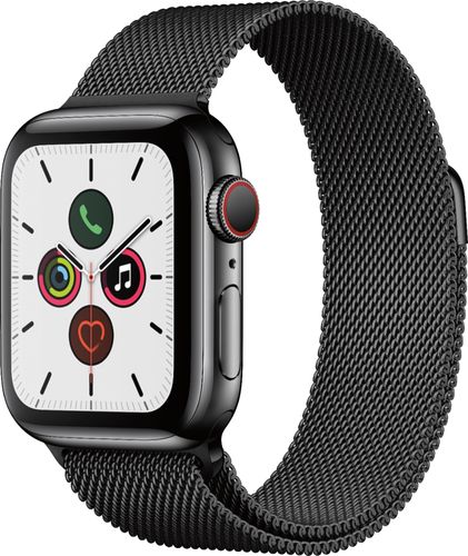 Apple Watch Series 5 (GPS + Cellular) 40mm Space Black Stainless Steel Case with Space Black Milanese Loop - Space Black Stainless Steel