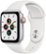 Front Zoom. Apple Watch SE (GPS + Cellular) 40mm Silver Aluminum Case with White Sport Band - Silver.