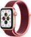 Front Zoom. Apple Watch SE (GPS + Cellular) 40mm Aluminum Case with Plum Sport Loop - Gold.