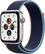 Front. Apple - Apple Watch SE (1st Generation, GPS + Cellular) 44mm Aluminum Case with Deep Navy Sport Loop - Silver.