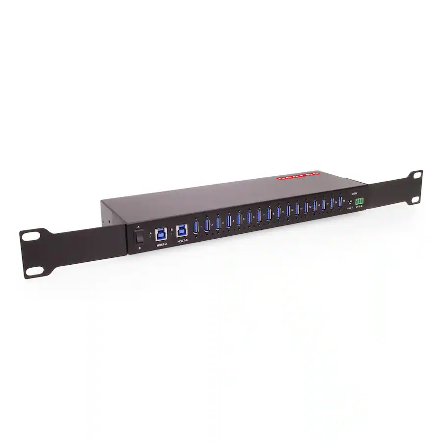 Usb Rack Gearmo 16 Port USB Type A Hub 5 Gbps Speed Dual Upstream Ports Surface ...
