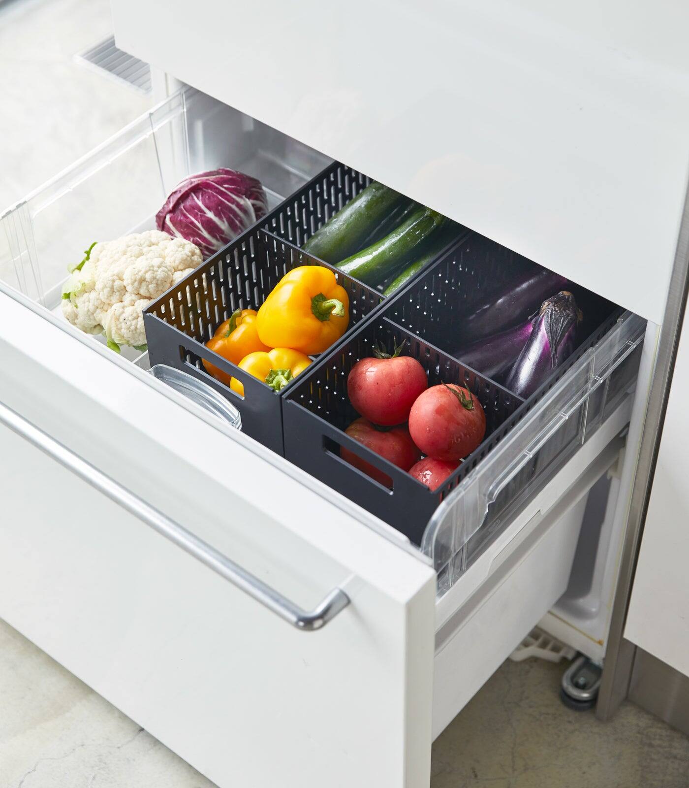 Alt View 9. Yamazaki Home - Stackable Vegetable Stocker - Black.