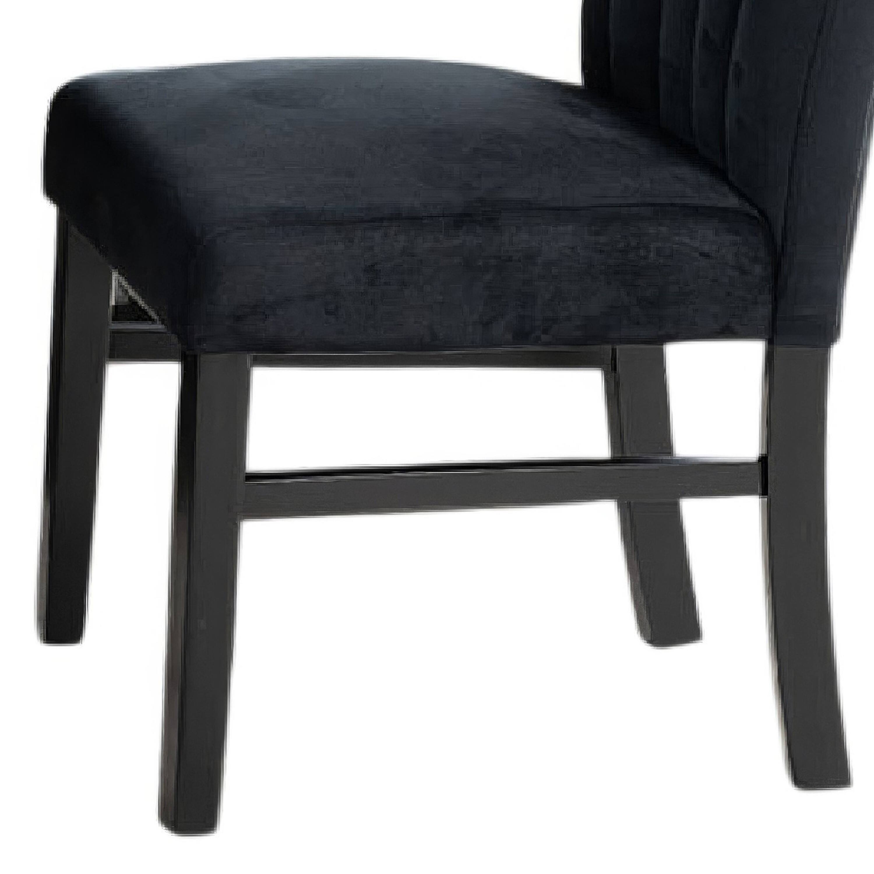 Alt View 2. Manhattan Lane - Sely Side Dining Chair Set of 2, Foam Fill Seat and Channeled Back, - Black.