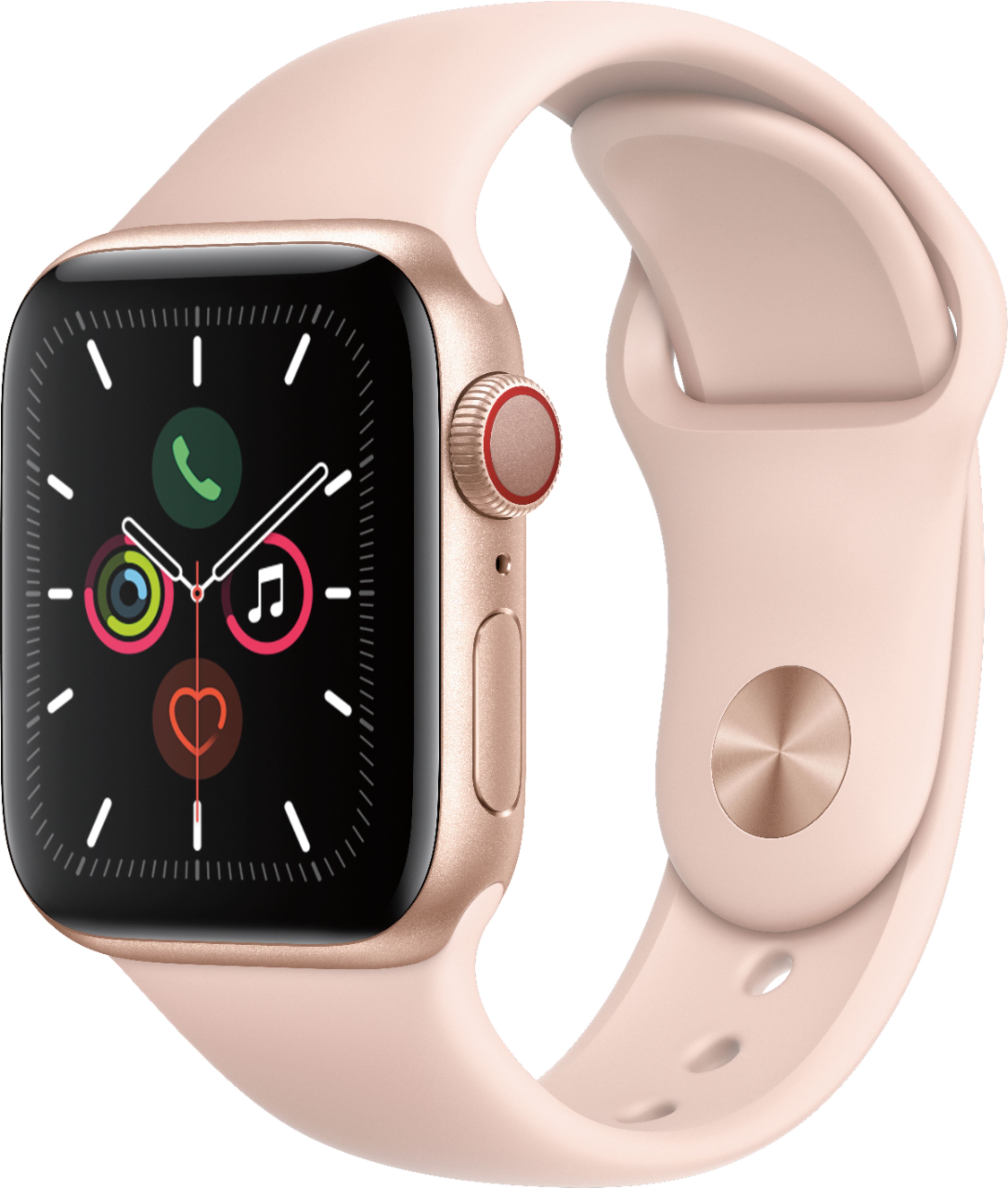 Best Buy: Apple Watch Series 5 (GPS + Cellular) 40mm Aluminum Case with  Pink Sand Sport Band (AT&T) MWWP2LL/A