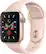Front. Apple - Apple Watch Series 5 (GPS + Cellular) 40mm Aluminum Case with Pink Sand Sport Band - Gold Aluminum.