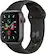 Front. Apple - Apple Watch Series 5 (GPS + Cellular) 40mm Space Gray Aluminum Case with Black Sport Band.