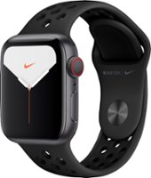 Apple Watch Nike Series 5 (GPS + Cellular) 40mm Aluminum Case with Anthracite/Black Nike Sport Band - Space Gray Aluminum (AT&T) - Front_Zoom