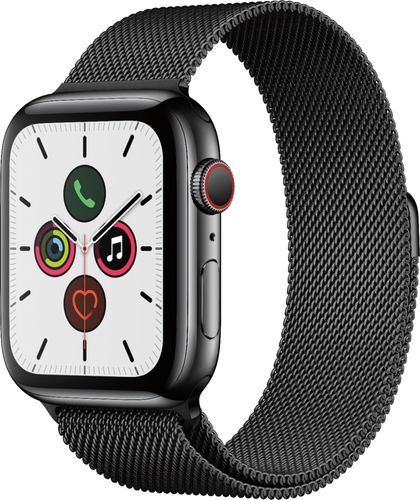 Apple Watch Series 5 (GPS + Cellular) 44mm Space Black Stainless Steel Case with Space Black Milanese Loop - Space Black Stainless Steel (AT&T)