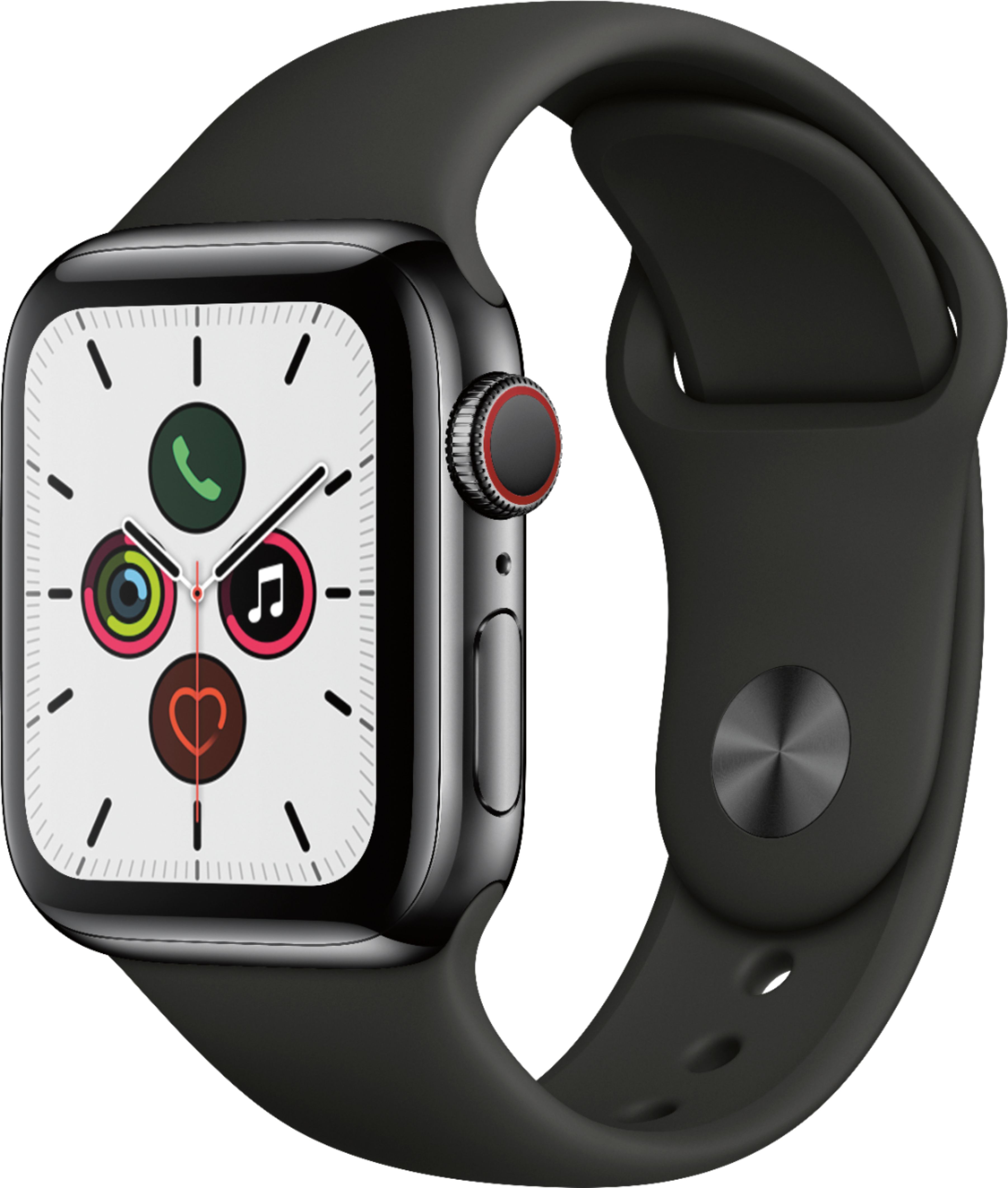 Apple Apple Watch Series 5 (GPS + Cellular) 40mm Space Black Stainless Steel Case with Black 