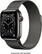 Front. Apple - Apple Watch Series 6 (GPS + Cellular) 40mm Graphite Stainless Steel Case with Graphite Milanese Loop - Silver.