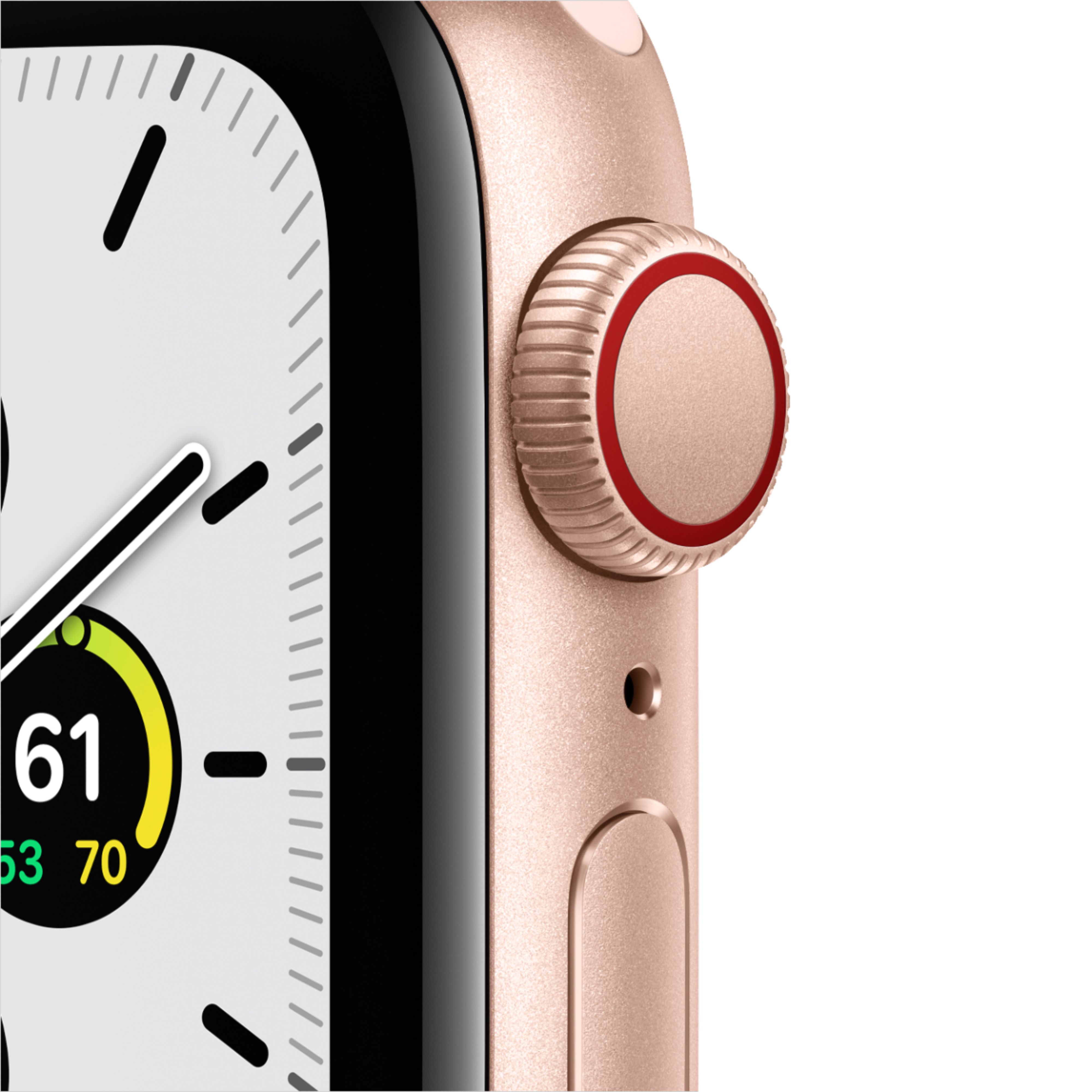 Apple Watch SE (GPS + Cellular) 40mm Gold Aluminum Case with Pink Sand Sport Band Gold (AT&T 