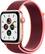 Front. Apple - Apple Watch SE (1st Generation, GPS + Cellular) 44mm Aluminum Case with Plum Sport Loop - Gold.
