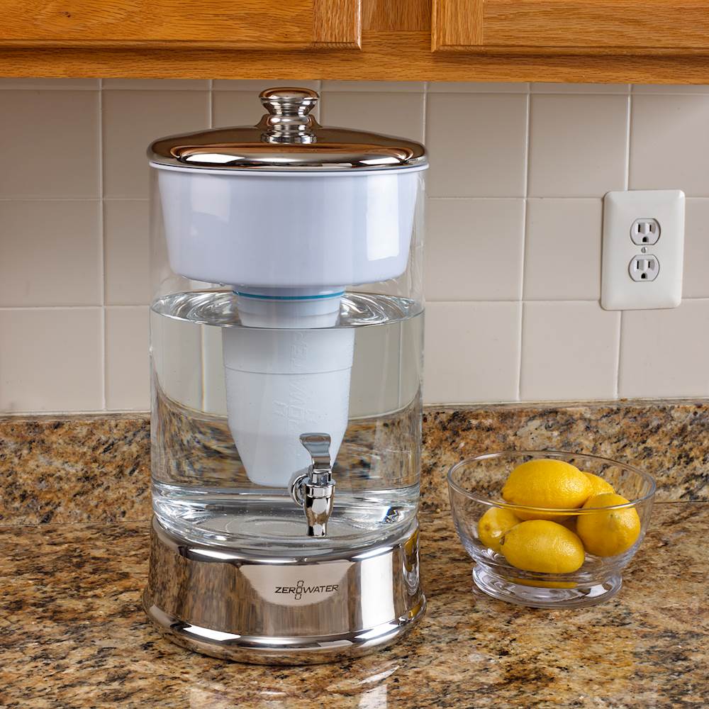 Best Buy Zerowater 40 Cup Ready Pour™ Glass Dispenser Clearchrome Zbd 040 1 9659