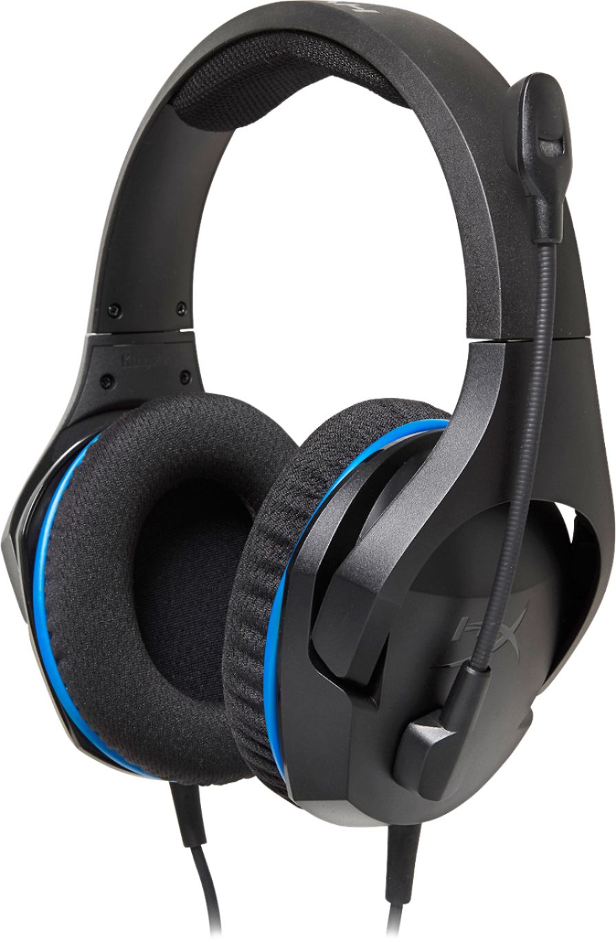 Angle View: HyperX - Cloud Stinger Core Wired Stereo Gaming Headset for PS5 and PS4 - Black/Blue