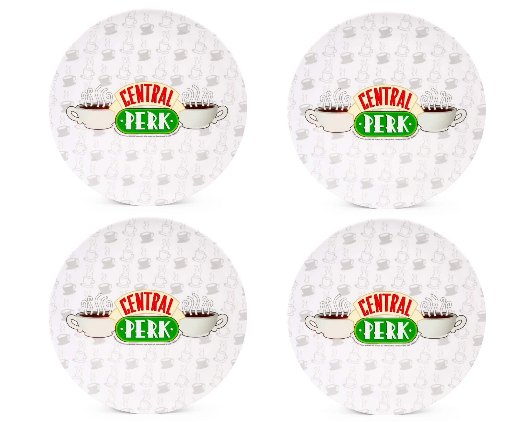 Silver Buffalo - Friends Central Perk Logo 10-Inch Melamine Dinner Plates | Set of 4 - Green