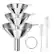 Front. Kitcheniva - 3 Stainless Steel Kitchen Funnel Set With 2 Brushes - Silver.