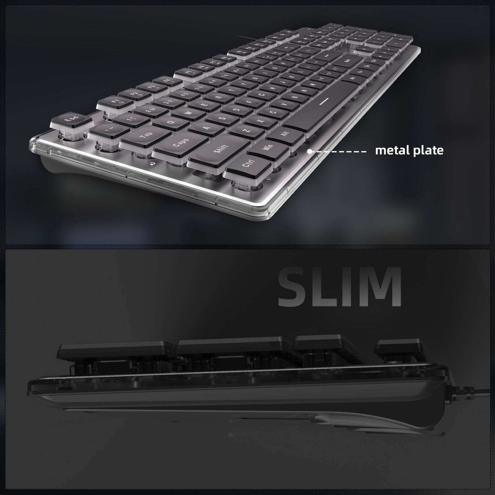 Esc  
F1  
F2  
Tab  
&  
S  
D  
F  
G  
H  
J  
K  
L  
;  
'  
Caps  
Shift  
Win  
Ctrl  
24  
5  
Fat  
metal plate  
SLIM