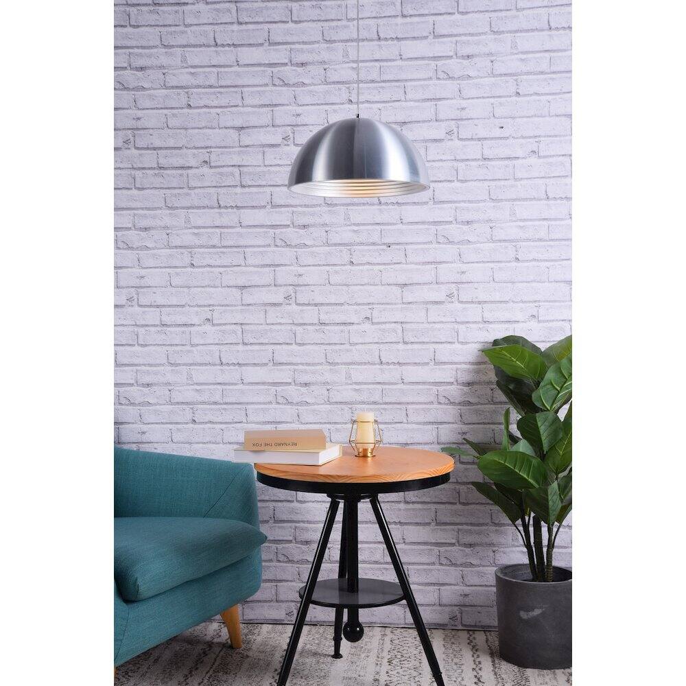 Alt View 4. Living District - Circa 1 Light Burnished Nickel Pendant - Burnished Nickel.