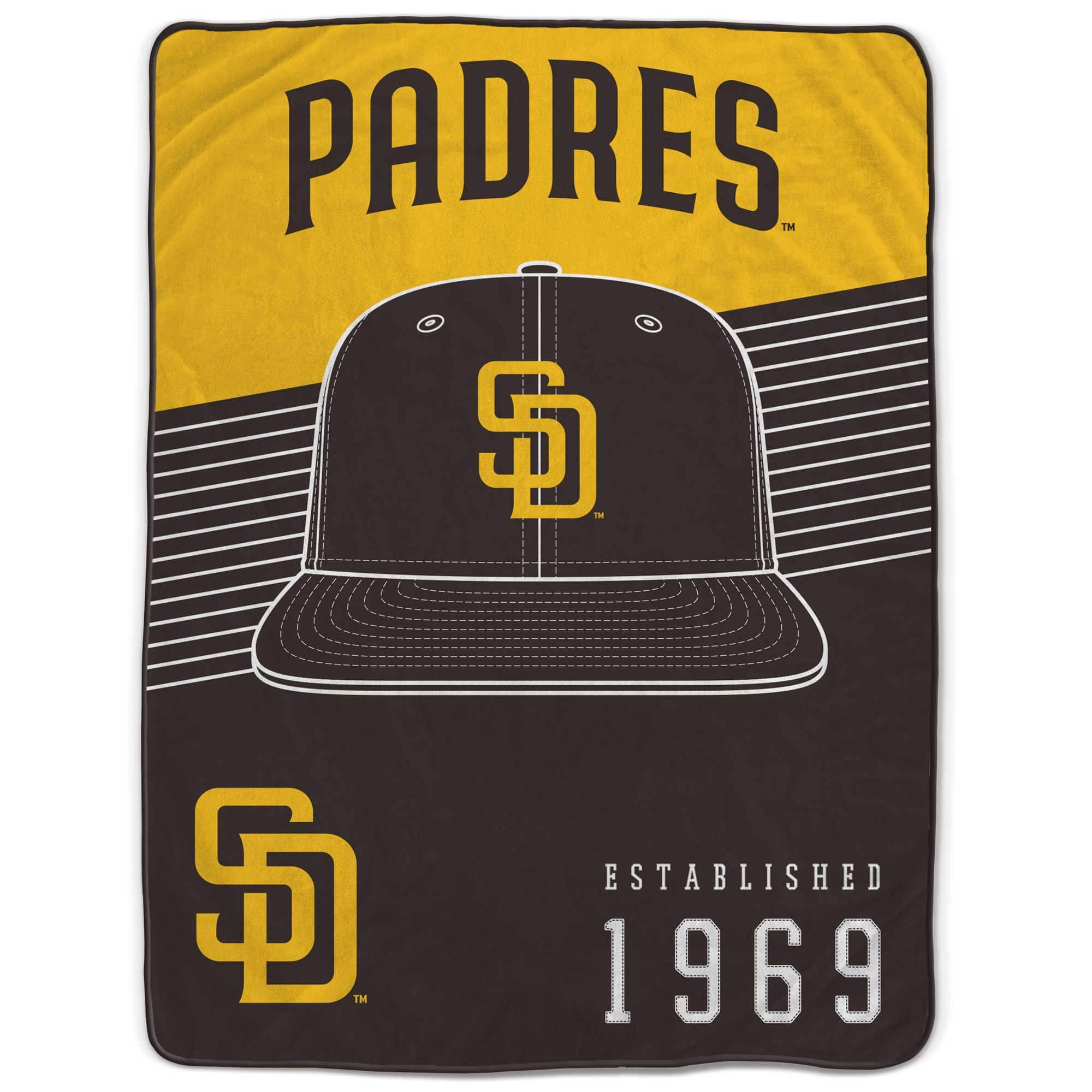 Pegasus - San Diego Padres 60- x 80- Hat Stripes Throw Blanket - Multicolor