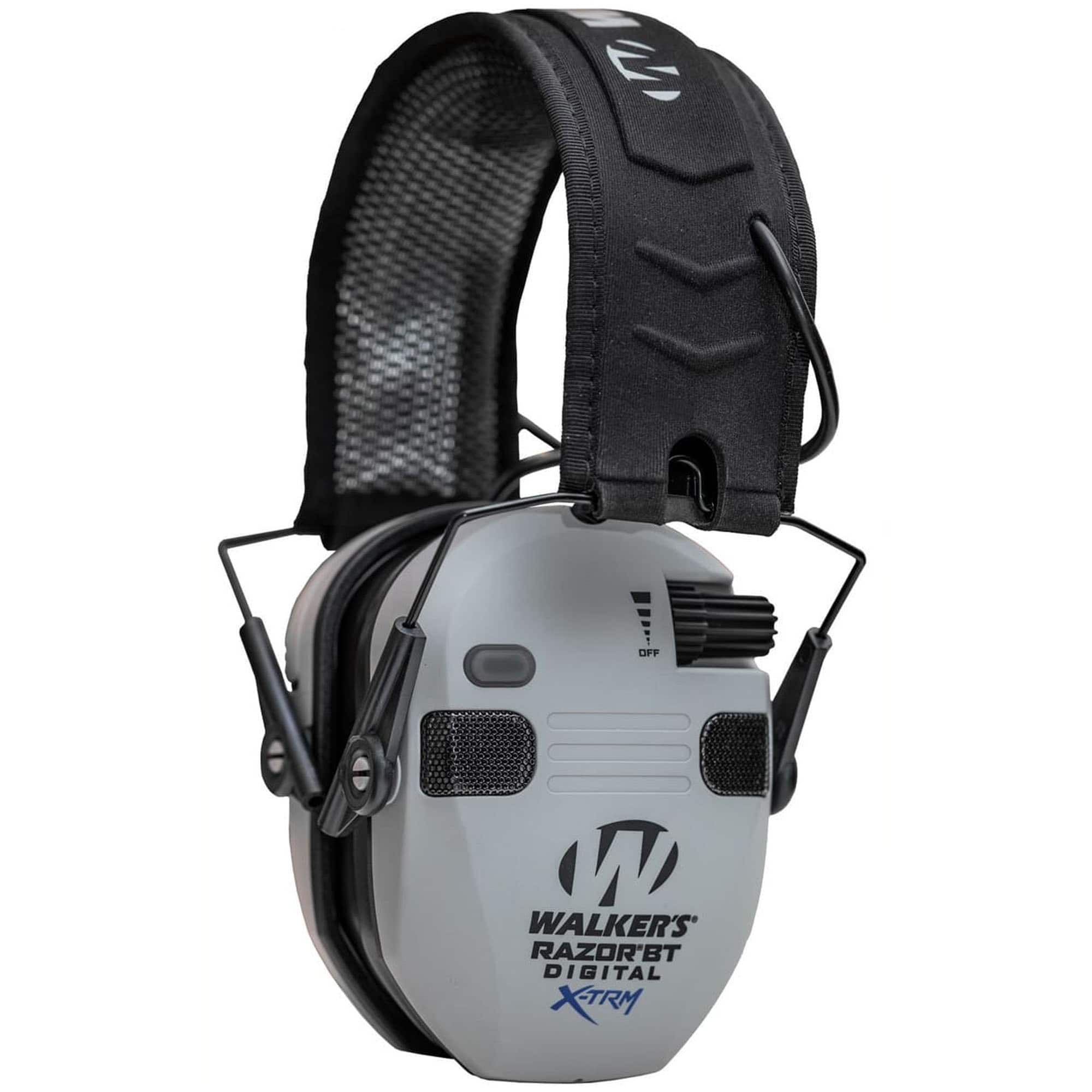 Walker’s - Walker's - Razor Bluetooth Digital X-TRM Muff with Cooling Pads & Moisture Wicking Headband - Grey - Gray