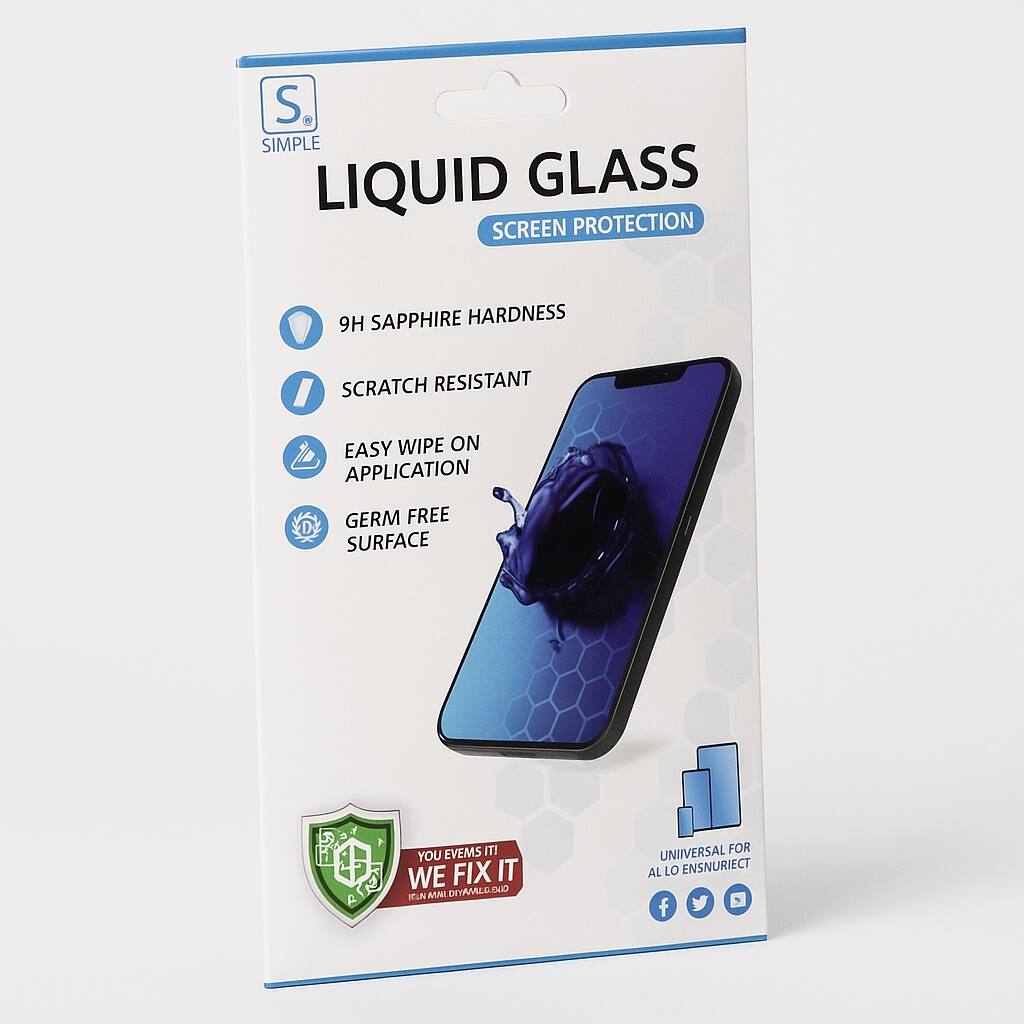 S SIMPLE LIQUID GLASS SCREEN PROTECTION  
9H SAPPHIRE HARDNESS  
SCRATCH RESISTANT  
EASY WIPE ON APPLICATION  
GERM FREE SURFACE  
YOU EVENS IT! WE FIX IT  
UNIVERSAL FOR ALL LO ENSURECT