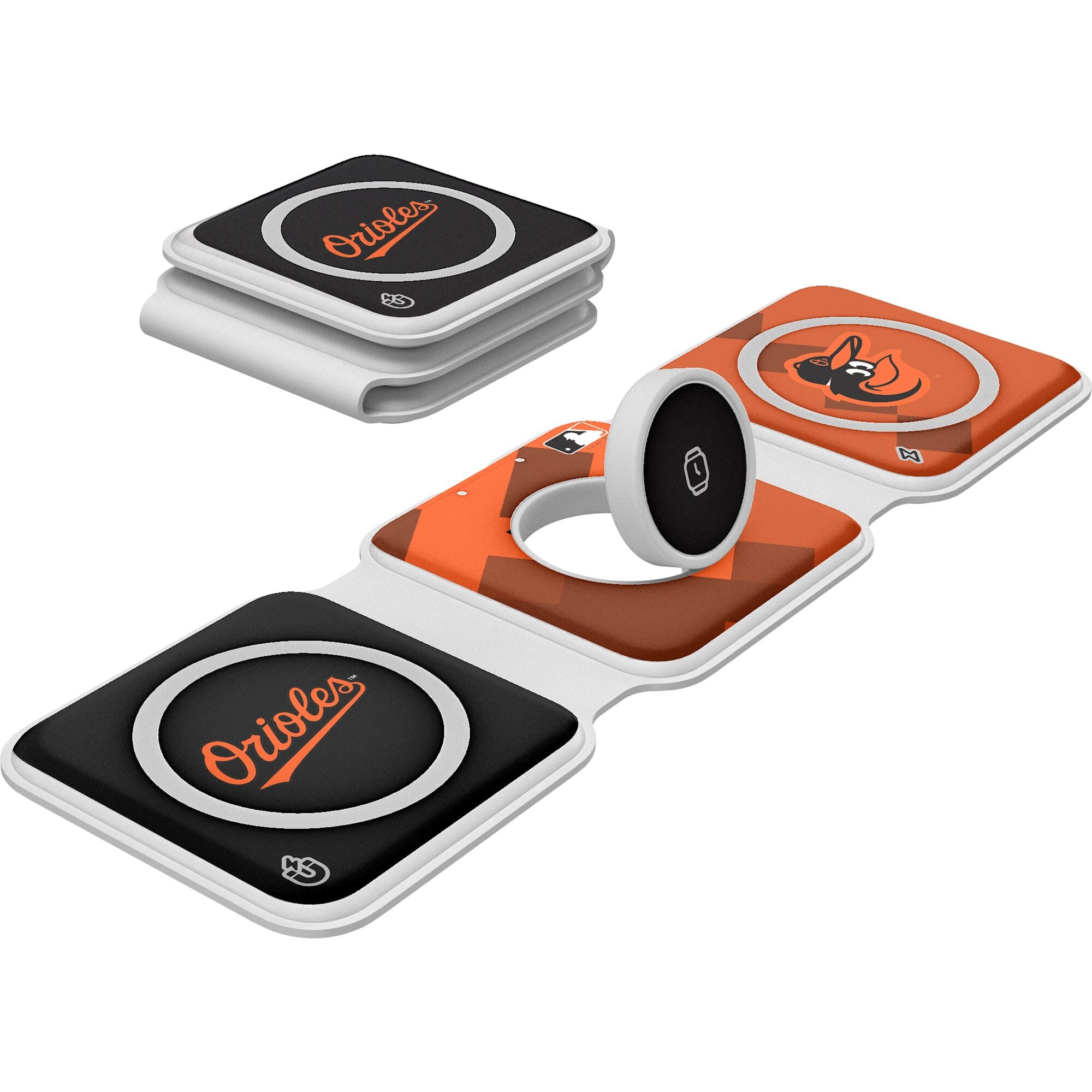 Keyscaper - Baltimore Orioles 3-in-1 Foldable Charger - White