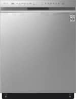 LG - 24" Front Control Built-In Dishwasher with Stainless Steel Tub - Stainless steel - Front_Standard