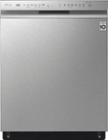 LG - 24" Front-Control Built-In Smart Wifi-Enabled Dishwasher with Stainless Steel Tub, Quadwash, and 3rd Rack - Stainless steel - Front_Zoom