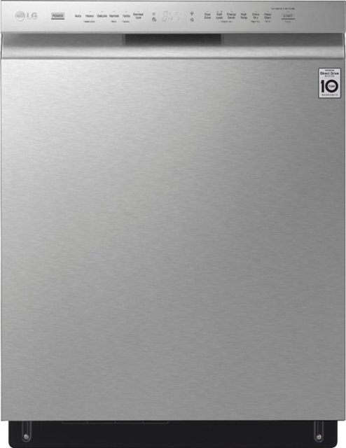 LG – 24″ Front-Control Built-In Smart Wifi-Enabled Dishwasher with Tub, Quadwash, and 3rd Rack – Stainless steel