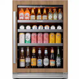 Ca'Lefort - 24 Inch Panel Ready Beverage Refrigerator, 180 Can 3 color LED Beverage Cooler, Built in (Panels Not Included) - Stainless Steel