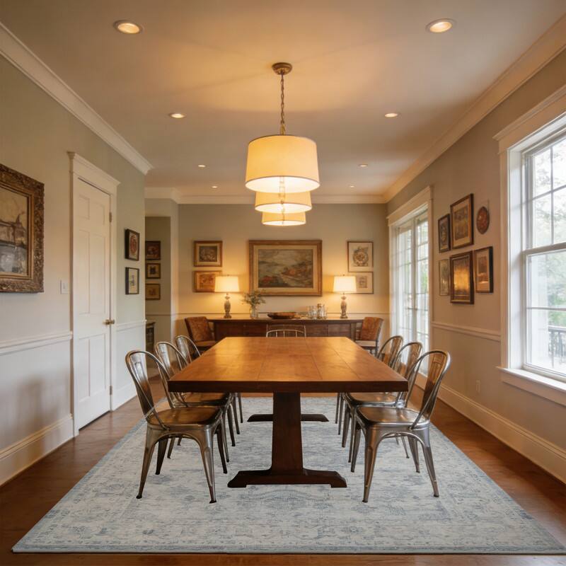 Back. RYHNUYNE - 8x10 Area Rugs Living Room Rug Washable Vintage Boho Rug No Slip Stain Resistant Soft Carpet Indoor Floor Floral Carpets - Painting.