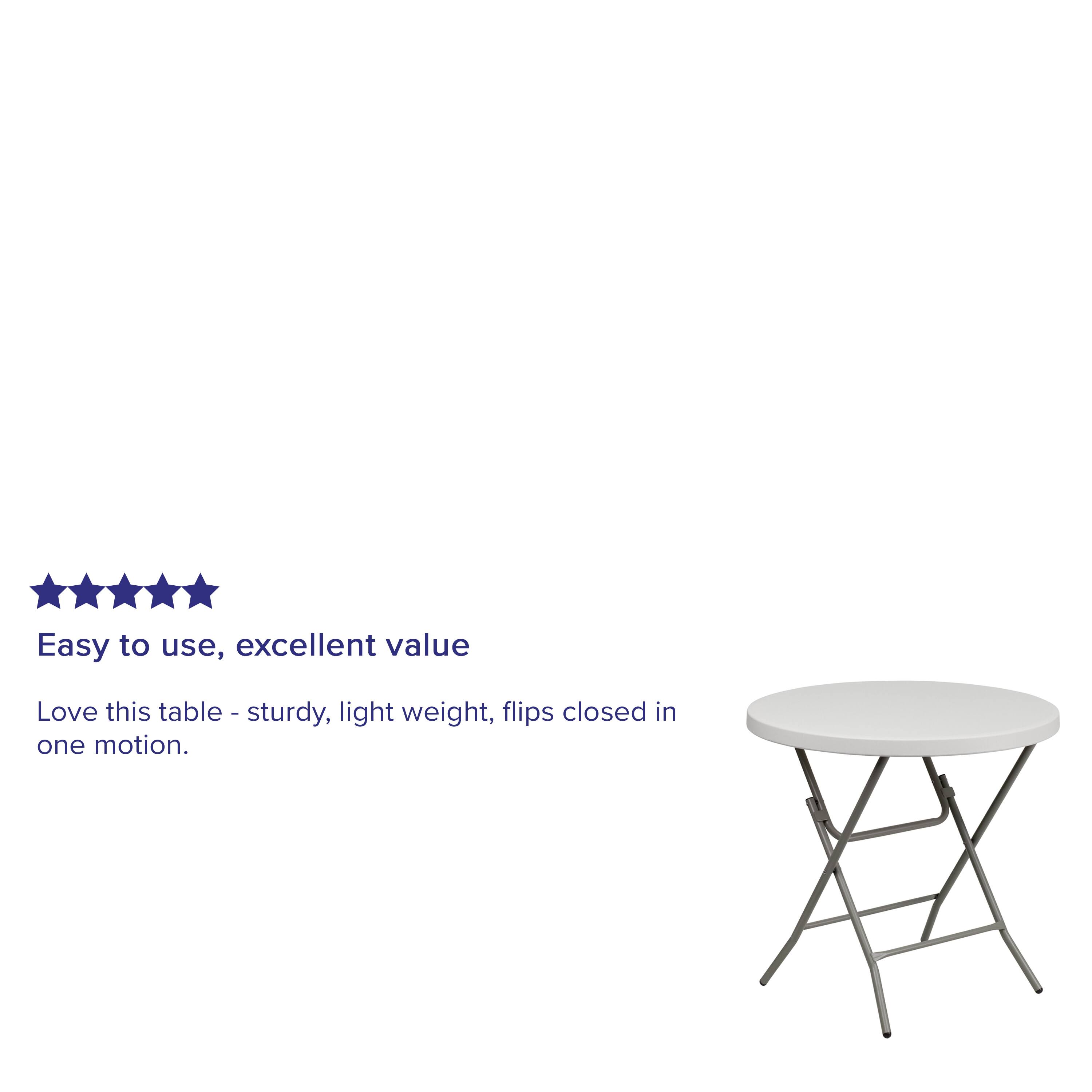 Alt View 13. Alamont Home - 2.63-Foot Round Plastic Folding Table - Granite White.