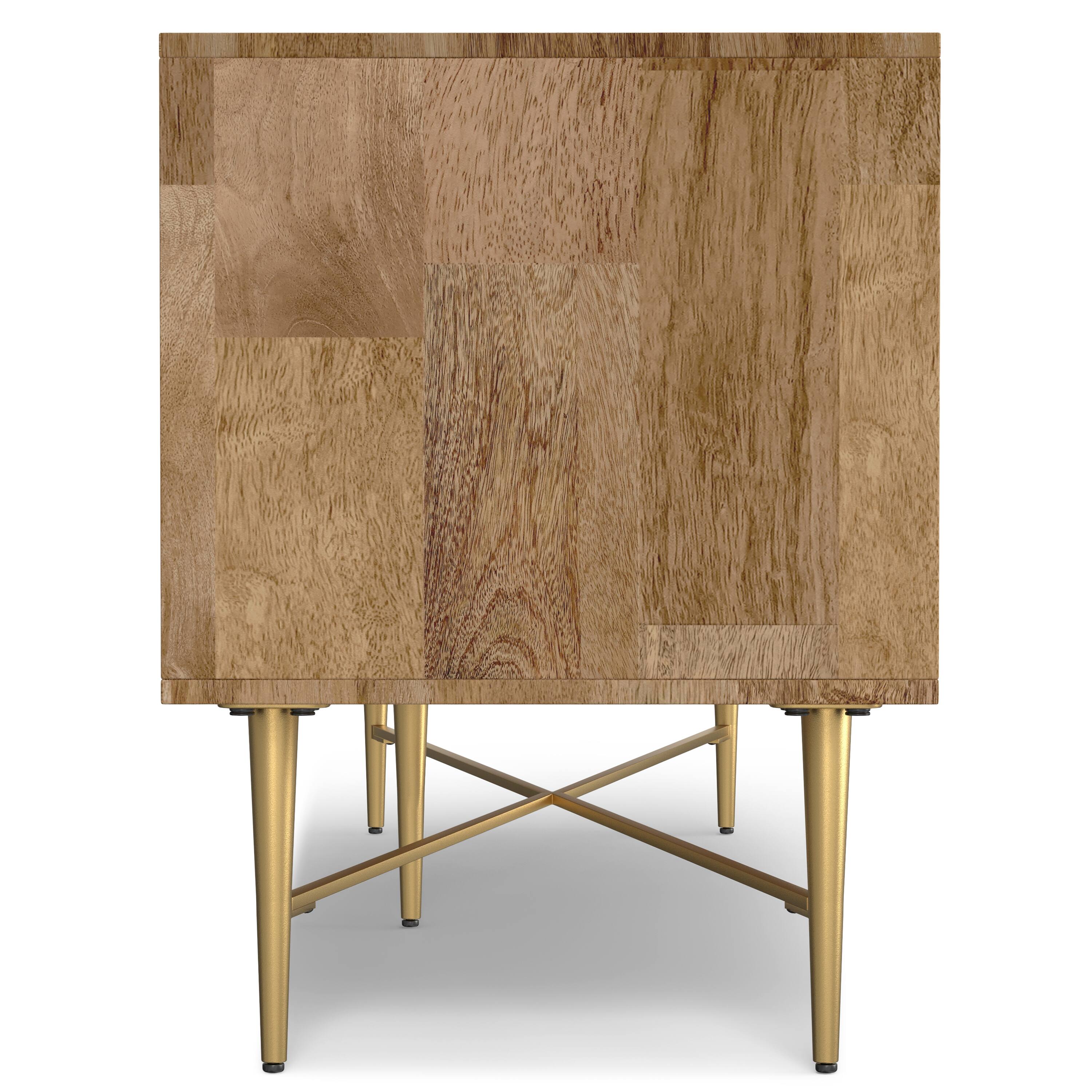 Alt View 1. Simpli Home - Fallon SOLID MANGO WOOD 60 inch Wide Contemporary TV Media Stand - Natural.