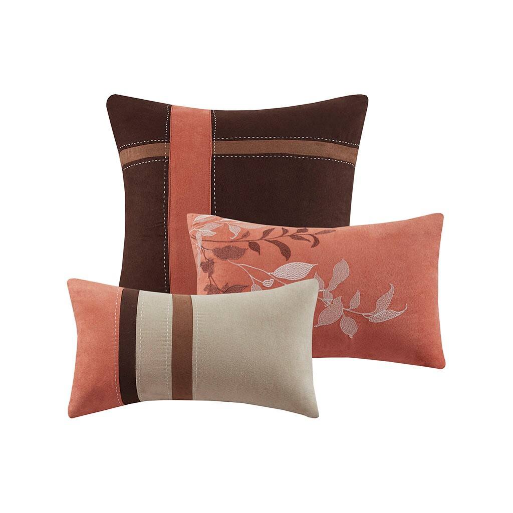 Alt View 3. Gracie Mills - Gracie Mills Kimberly 7-Piece Contemporary Microsuede Comforter Set - Coral.