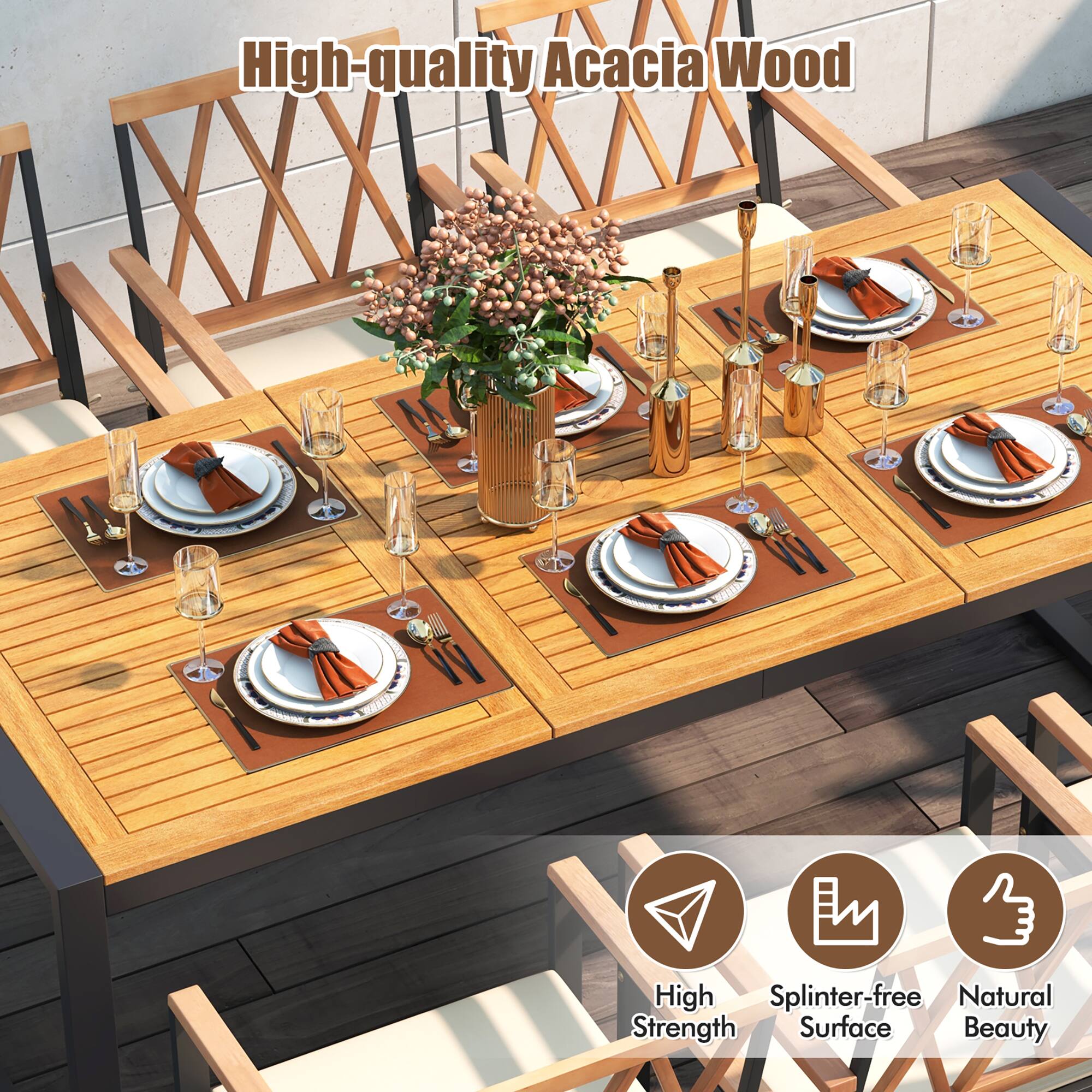 High-quality Acacia Wood, High Strength, Splinter-free, Natural Beauty
