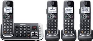 Panasonic - KX-TGE674B DECT 6.0 Expandable Cordless Phone System with Digital Answering System - Black - Angle_Zoom