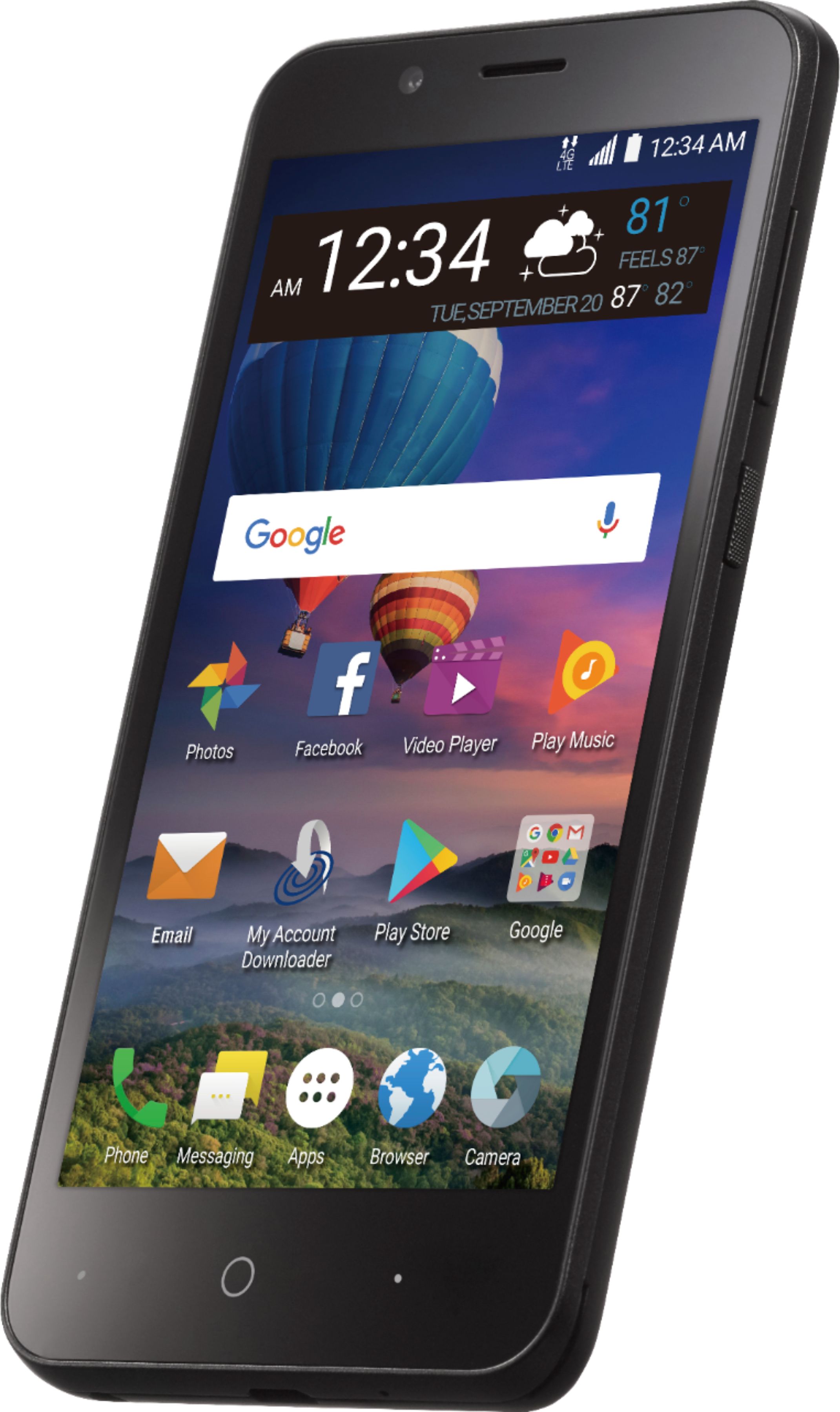 Best Buy: Simple Mobile ZTE ZFIVE G Z557BL 4G LTE with 16GB Memory