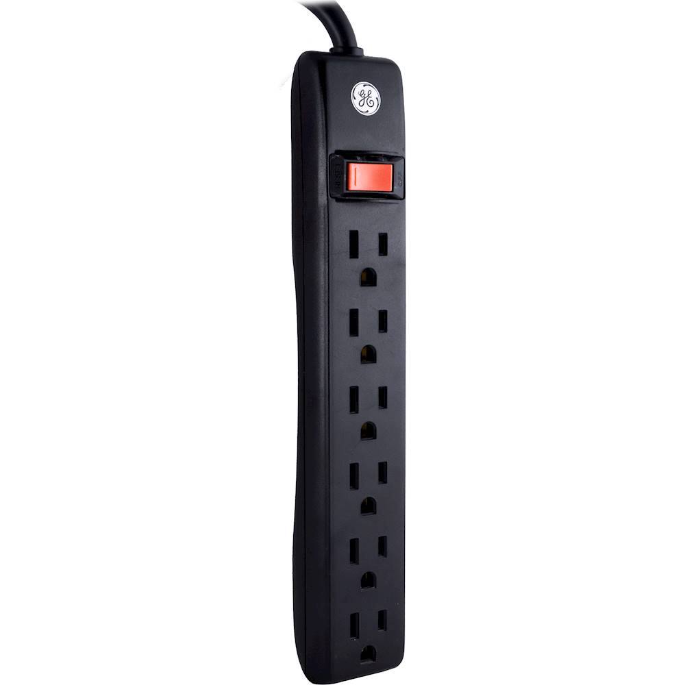 Alt View 12. GE - 6-Outlet Power Strip - Black.