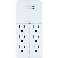 GE - Pro 6-Outlet Swivel Wall Tap Surge Protector - White - Front_Zoom