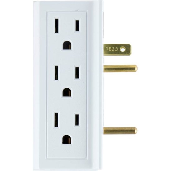 GE Side-Access Grounded 6-Outlet Tap White 54543 - Best Buy