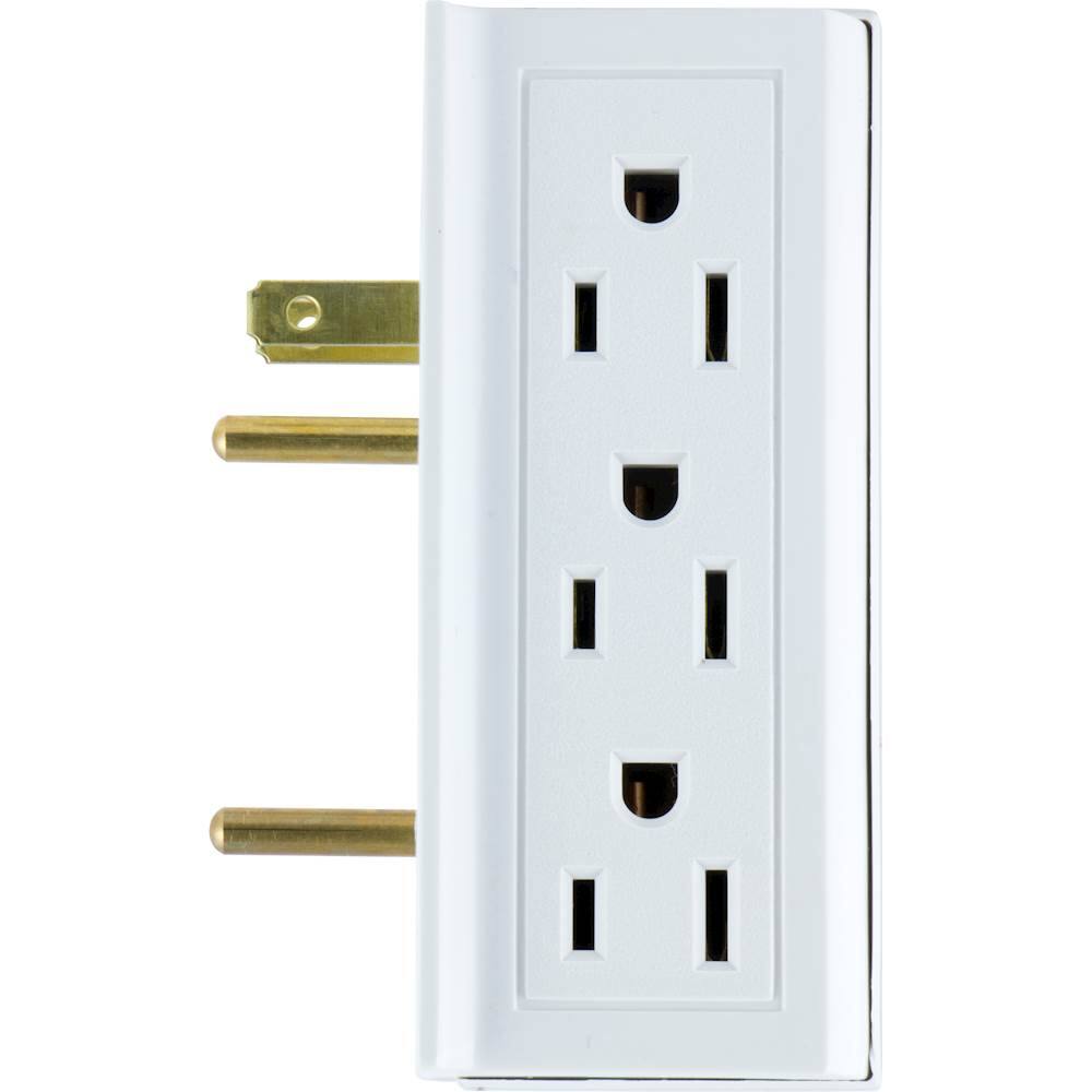 Alt View 11. GE - Side-Access Grounded 6-Outlet Tap - White.