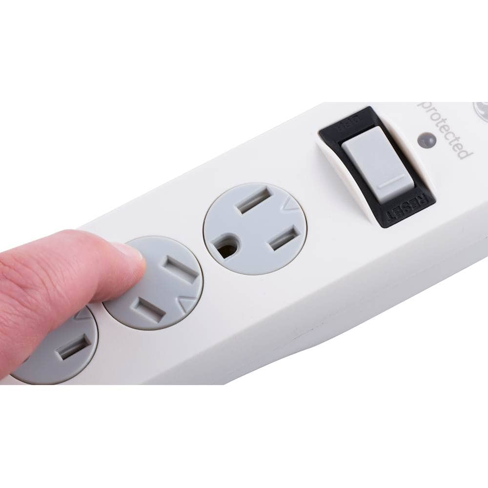 Alt View 11. GE - 6-Outlet Surge Protector - White.