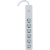GE - 6-Outlet Surge Protector - White - Front_Zoom