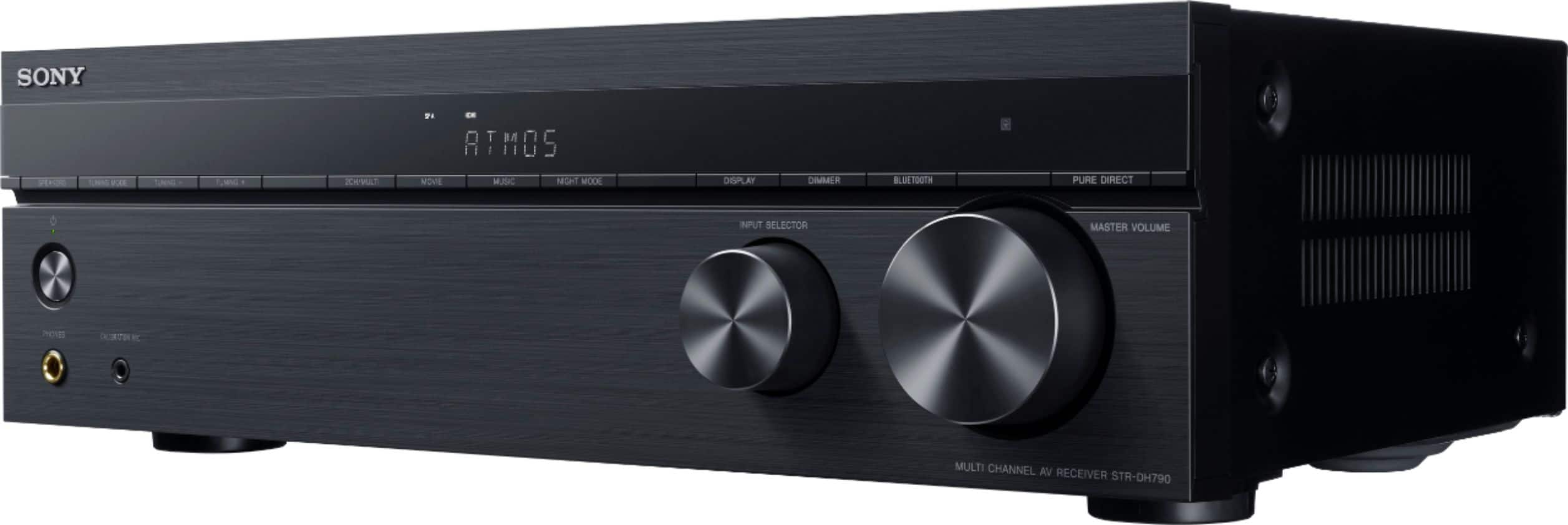 Left. Sony - STRDH790- 7.2-Ch. with Dolby Atmos & Dolby Vision 4K Ultra HD HDR A/V Home Theater Receiver - Black.