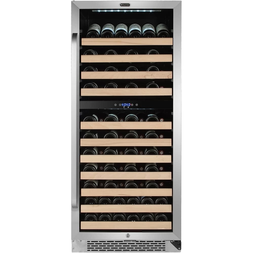Whynter - 92-Bottle Dual Zone Wine Cooler - Stainless Steel - Front_Zoom