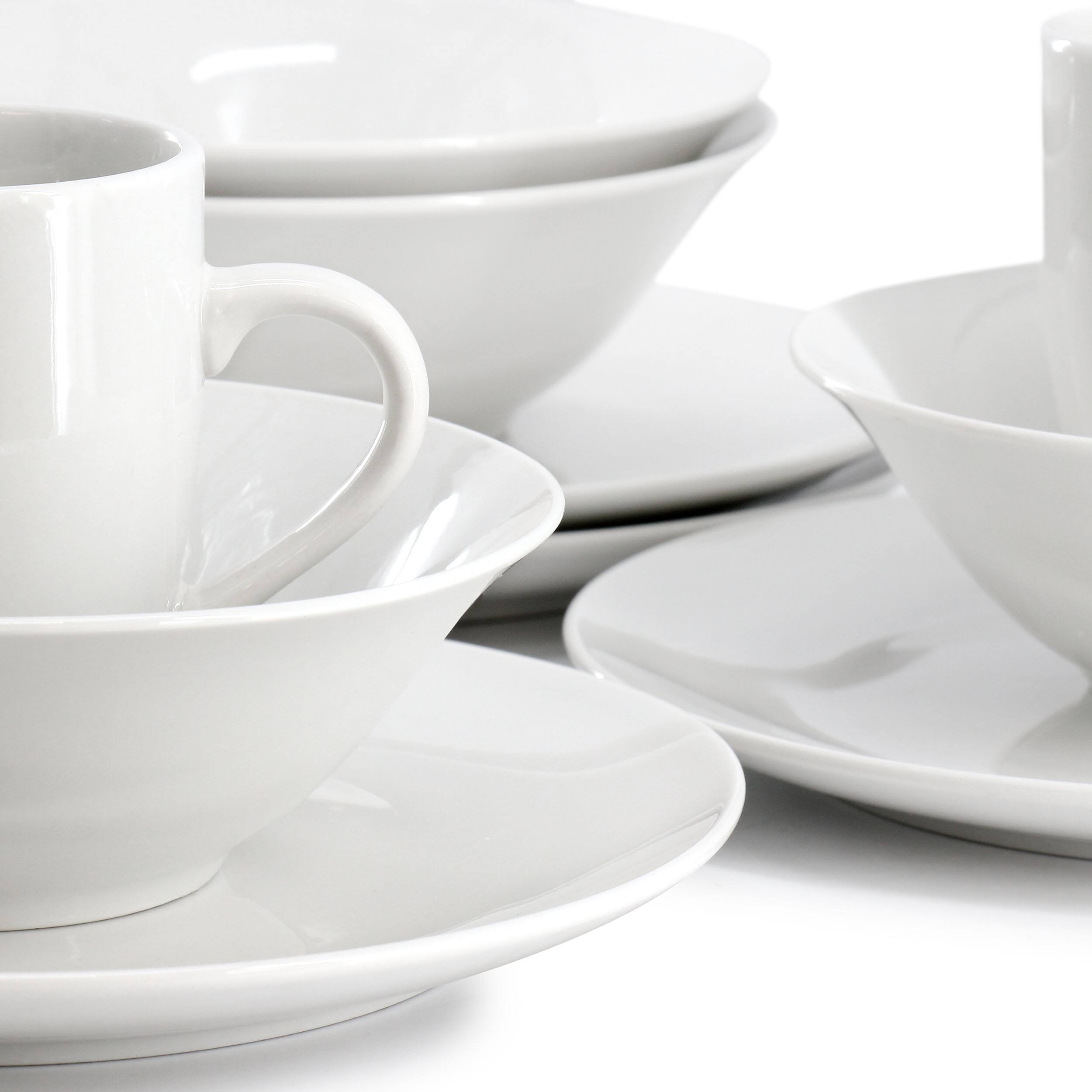 Alt View 3. Gibson - Gibson Home Wintercap 12 Piece Fine Ceramic Dinnerware Set in White - White.