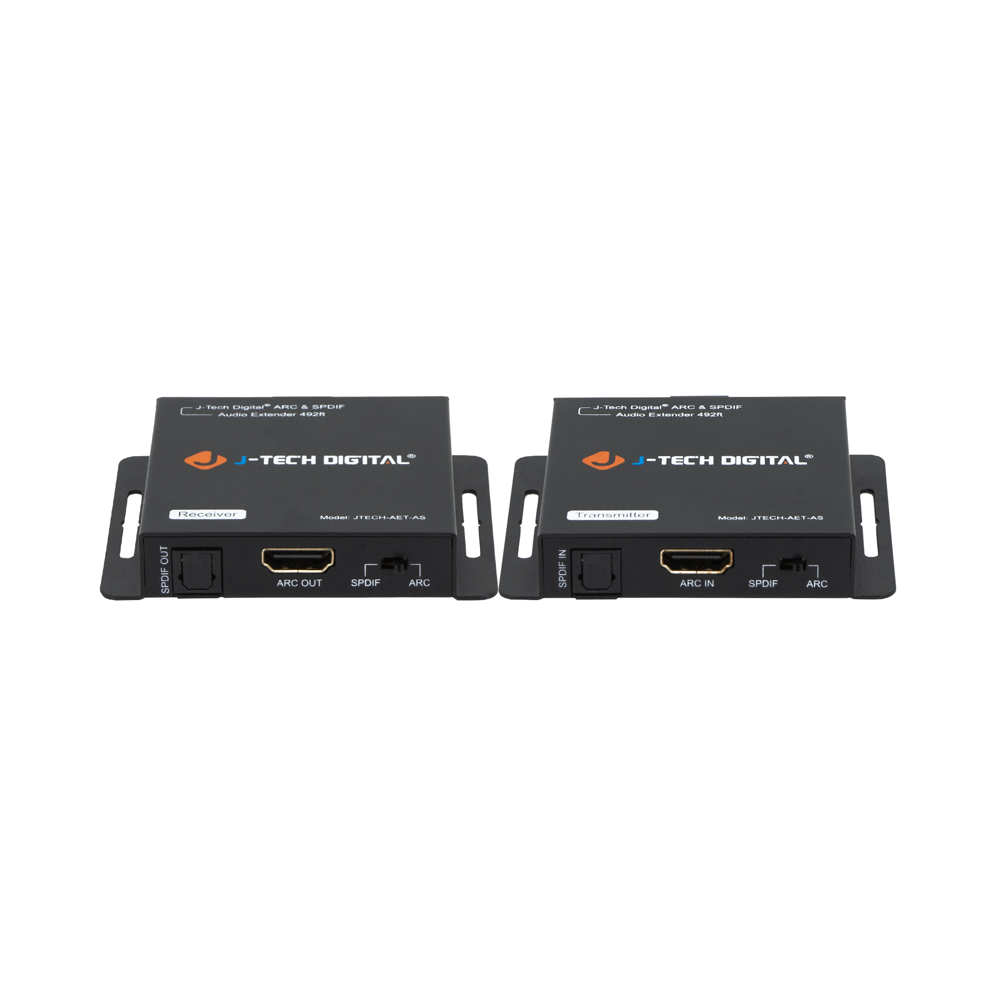 J-Tech Digital - HDMI-ARC and SPDIF Optical Audio Extender over Ethernet CAT5e/6 (492ft) - Black