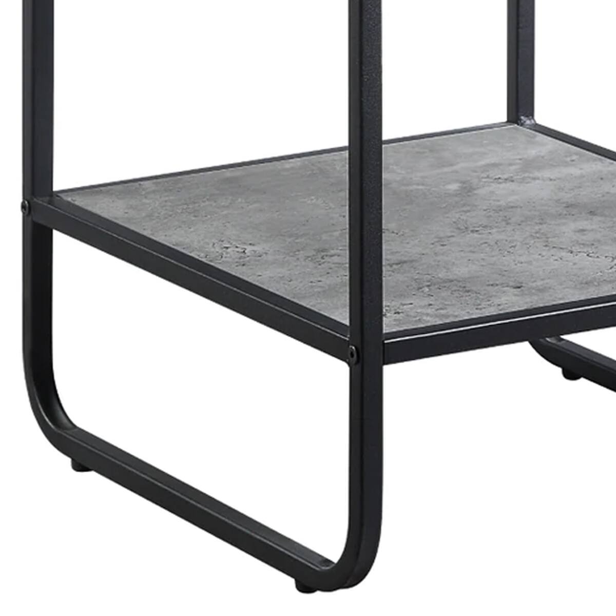 Alt View 3. Manhattan Lane - Ish 21 Inch Modern End Table with Open Shelves, Wood - Gray and Black.